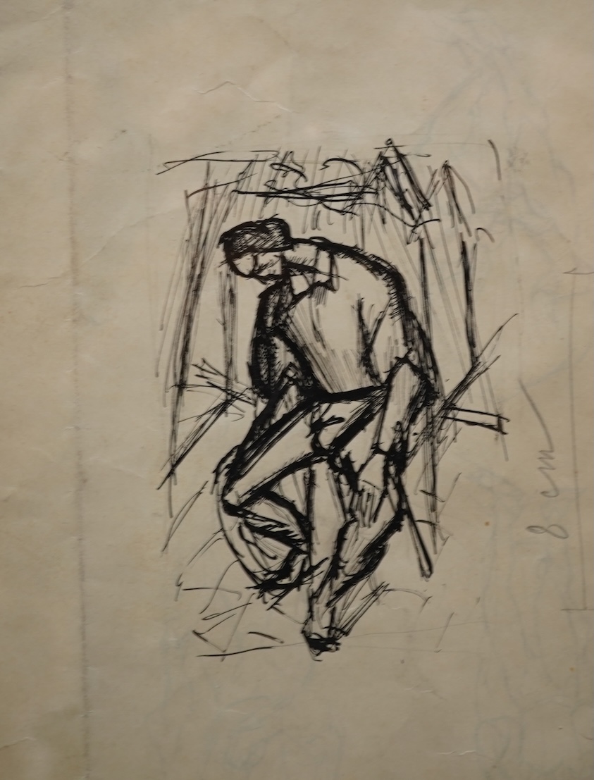 Gyula Derkovits, Hungarian (1894-1934), Figural sketches